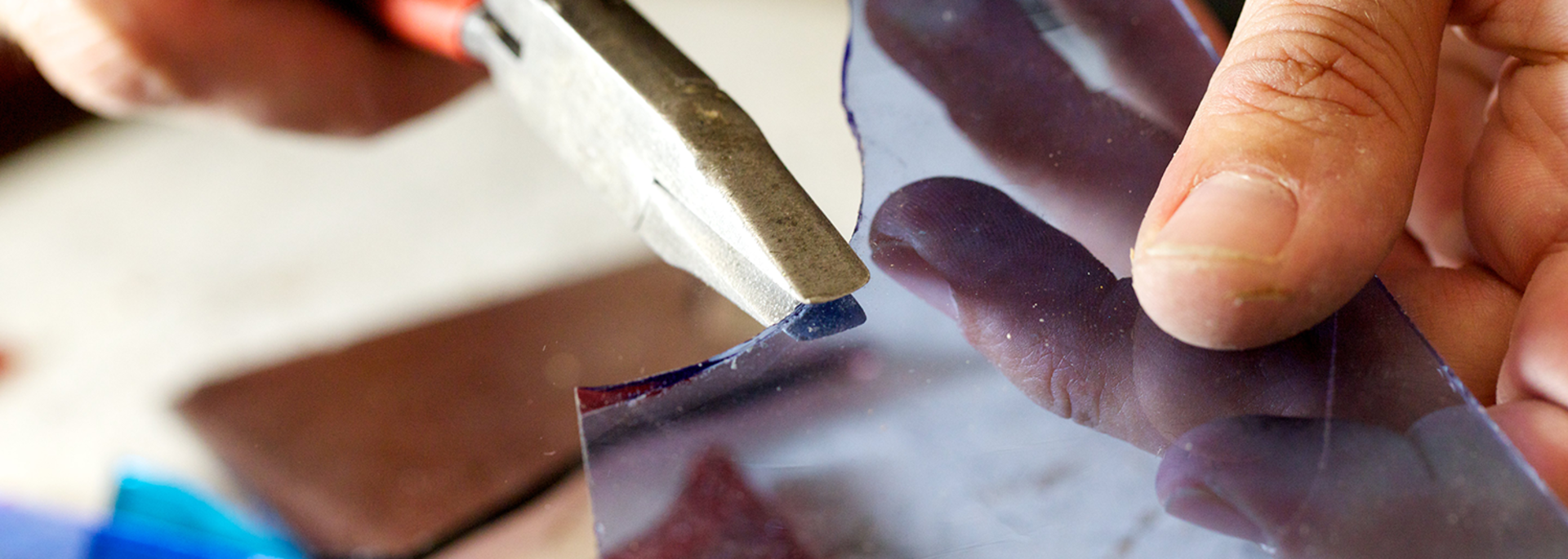 Atelier avec un maître-verrier
